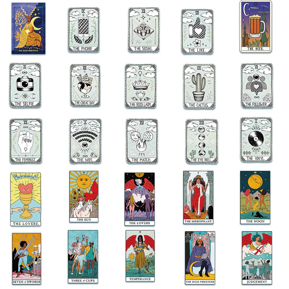 Tarot Stickers for Journaling, Tarot De Marseille Stickers, Tarot