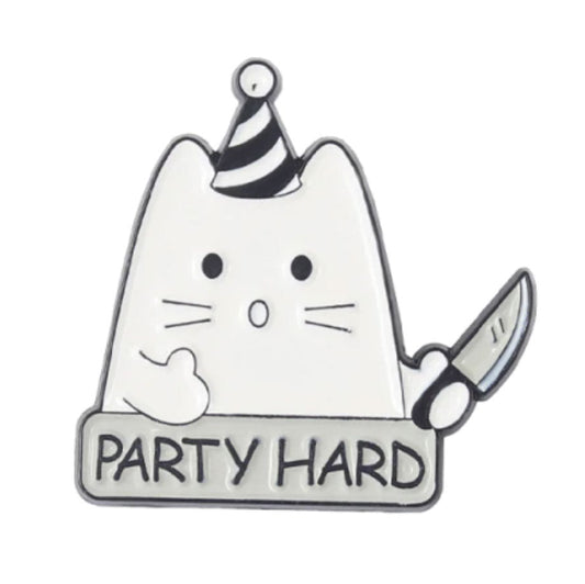 Party Hard Cat Pin - molonado